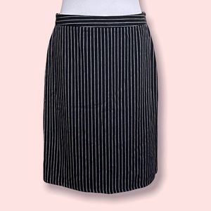Sugar+Lips Black & White stripes MIdi Pencil Skirt Size L Large